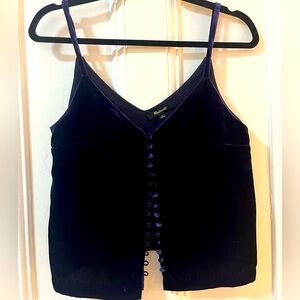 Gorgeous royal blue velvet camisole Madewell button down front
